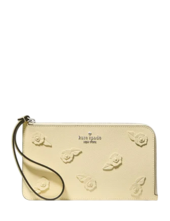 Kate Spade New York Lucy Floral Wristlet Lemon Fondant
