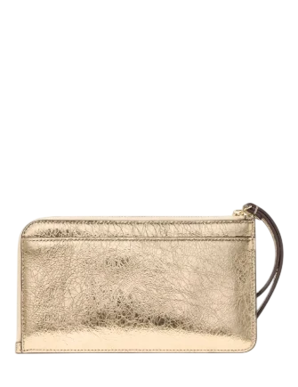 Kate Spade New York Lucy Metallic Medium Wristlet Gold