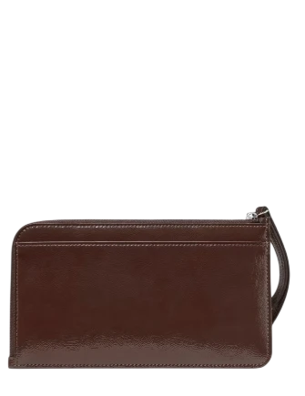 Kate Spade New York Lucy Shiny Medium Wristlet Hot Fudge