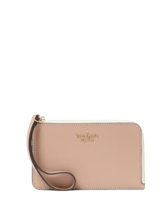Kate Spade New York Lucy Small Card Holder Wristlet Toasted Hazelnut