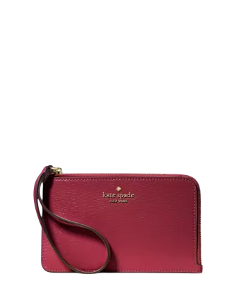 Kate Spade New York Lucy Small L-zip Card Holder Wristlet Red Jam