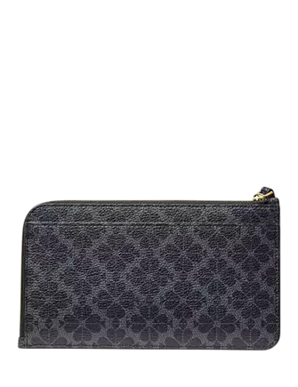 Kate Spade New York Lucy Spade Flower Medium L-zip Wristlet Black