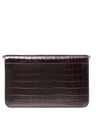 Kate Spade New York Madison Croc Embossed Willow Medium Convertible Crossbody Hot Fudge