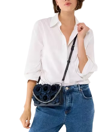 Kate Spade New York Madison Embroidered Floral Willow Mini Flap Crossbody Blue