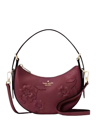 Kate Spade New York Madison Floral Applique Crescent Shoulder Bag