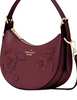 Kate Spade New York Madison Floral Applique Crescent Shoulder Bag Dark Merlot