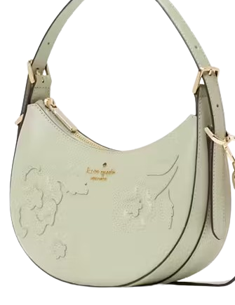Kate Spade New York Madison Floral Applique Crescent Shoulder Bag Sage Bundle