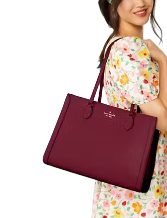 Kate Spade New York Madison Saffiano East West Leather Laptop Tote Blackberry Preserves