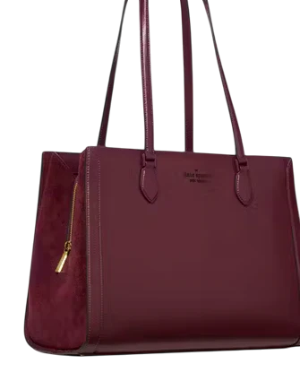 Kate Spade New York Madison Suede Large Laptop Tote Dark Merlot
