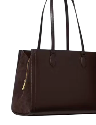 Kate Spade New York Madison Suede Large Laptop Tote Hot Fudge