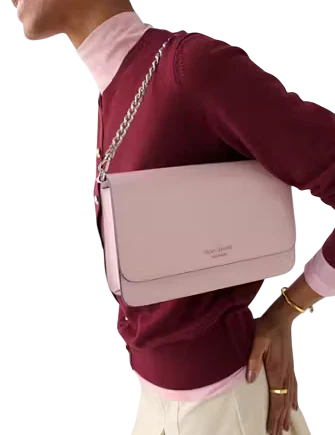 Kate Spade New York Madison Textured Patent Leather Willow Medium Convertible Crossbody Tutu Pink