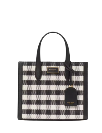 Kate Spade New York Manhattan Gingham Tweed Fabric Small Tote