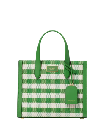 Kate Spade New York Manhattan Gingham Tweed Fabric Small Tote