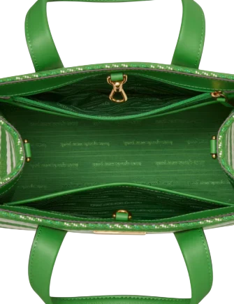 Kate Spade New York Manhattan Gingham Tweed Fabric Small Tote  Summit Green 