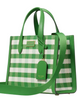 Kate Spade New York Manhattan Gingham Tweed Fabric Small Tote  Summit Green 