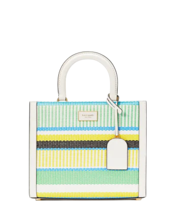 Kate Spade New York Manhattan Striped Woven Straw Small Tote