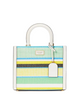 Kate Spade New York Manhattan Striped Woven Straw Small Tote Green Multi