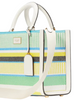Kate Spade New York Manhattan Striped Woven Straw Small Tote Green Multi
