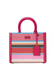 Kate Spade New York Manhattan Striped Woven Straw Small Tote  Wild Raspberry 