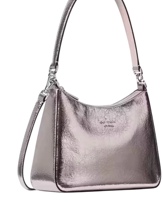 Kate Spade New York Margot Crinkle Metallic Convertible Shoulder Bag Lilac Moonlight