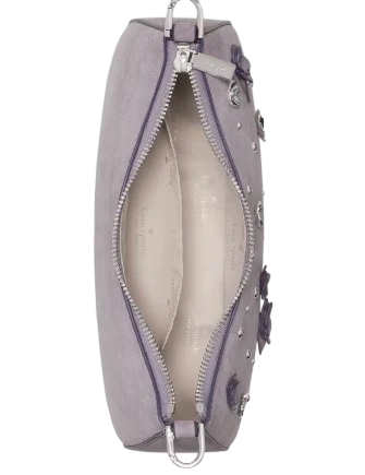 Kate Spade New York Margot Embellished Suede Shoulder Bag Icy Lavender 