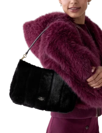Kate Spade New York Margot Faux Fur Medium Shoulder Bag Black