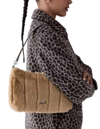 Kate Spade New York Margot Faux Fur Medium Shoulder Bag Natural