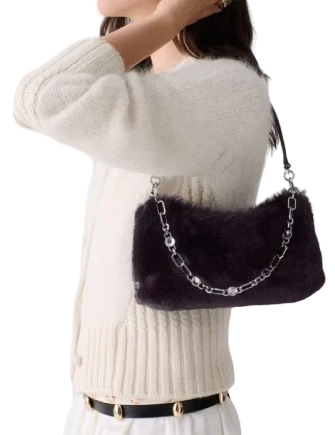 Kate Spade New York Margot Faux Fur Shoulder Bag Deep Aubergine