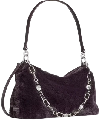 Kate Spade New York Margot Faux Fur Shoulder Bag Deep Aubergine