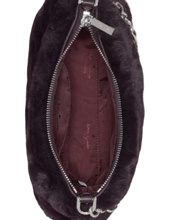 Kate Spade New York Margot Faux Fur Shoulder Bag Deep Aubergine