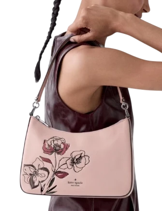 Kate Spade New York Margot Floral Medium Shoulder Bag Rose Smoke