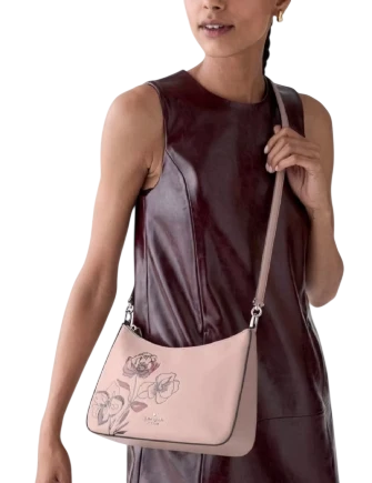 Kate Spade New York Margot Floral Medium Shoulder Bag Rose Smoke