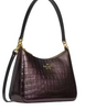 Kate Spade New York Margot Metallic Croc Embossed Convertible Shoulder Bag Hot Fudge
