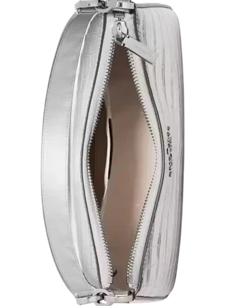 Kate Spade New York Margot Metallic Croc Embossed Convertible Shoulder Bag Silver