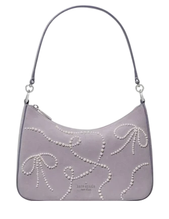 Kate Spade New York Margot Pearl Bows Suede Medium Shoulder Bag
