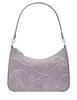 Kate Spade New York Margot Pearl Bows Suede Medium Shoulder Bag Icy Lavender 