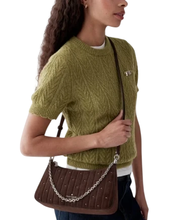 Kate Spade New York Margot Quilted Suede Shoulder Bag Hot Fudge