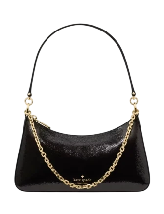 Kate Spade New York Margot Shiny Leather Shoulder Bag Black