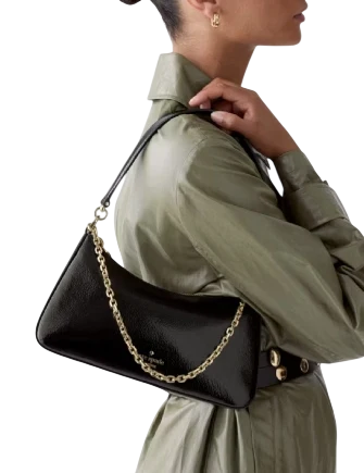 Kate Spade New York Margot Shiny Leather Shoulder Bag Black