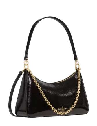 Kate Spade New York Margot Shiny Leather Shoulder Bag Black