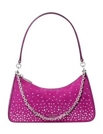 Kate Spade New York Margot Studded Suede Shoulder Bag Beet
