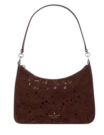 Kate Spade New York Margot Suede Dots Medium Shoulder Bag Hot Fudge