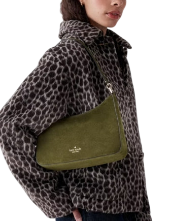 Kate Spade New York Margot Suede Medium Shoulder Bag Enchanted Green