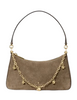 Kate Spade New York Margot Suede Shoulder Bag with Floral Chain Driftwood