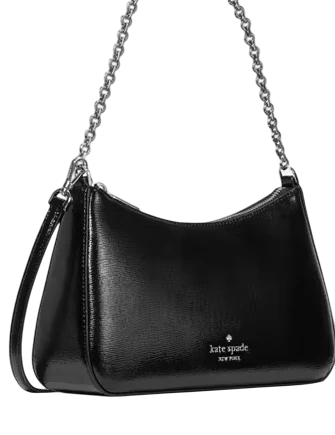 Kate Spade New York Margot Textured Patent Leather Convertible Crossbody Black