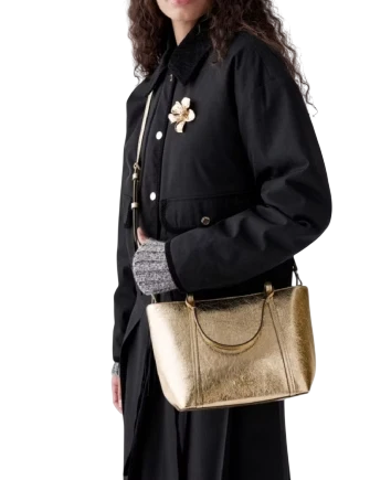 Kate Spade New York Marlowe Metallic Small Tote Bag Gold