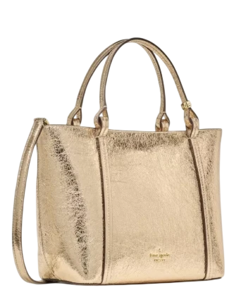 Kate Spade New York Marlowe Metallic Small Tote Bag Gold