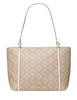 Kate Spade New York Marlowe Spade Flower Coated Canvas Tote Bag Dark Beige Moon Dust