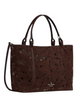 Kate Spade New York Marlowe Suede Dots Small Tote Bag Hot Fudge