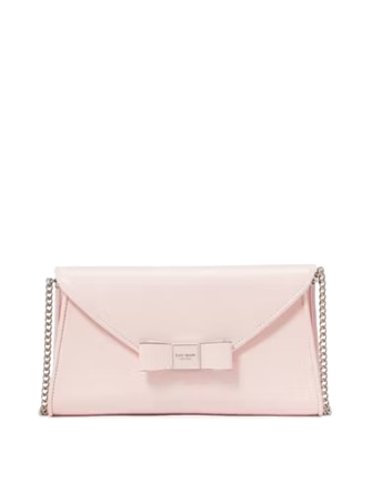 Kate Spade New York Morgan Bow Embellished Patent Leather Envelope Flap Crossbody Crepe Pink
